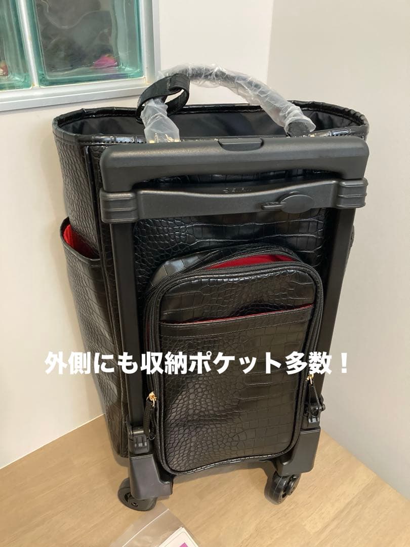 未使用・新品 スワニー トートキャリー クロコダイル型押し４輪ストッパー付き Ｌ