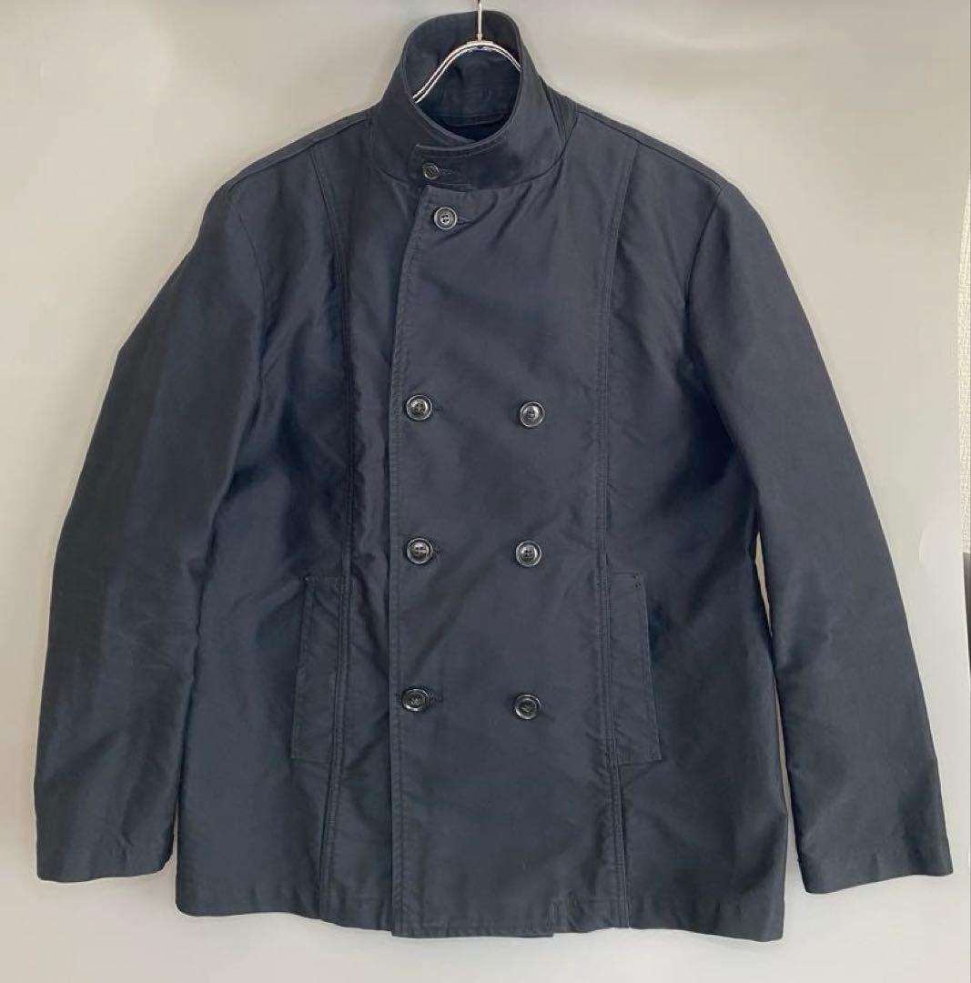 ブラックモールスキン ダブルブレスト コットンジャケットsize L