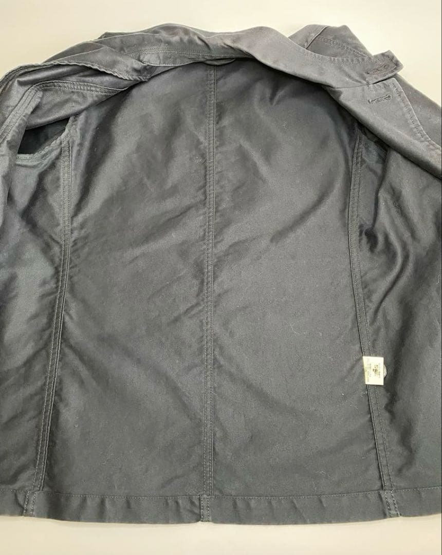 ブラックモールスキン ダブルブレスト コットンジャケットsize L