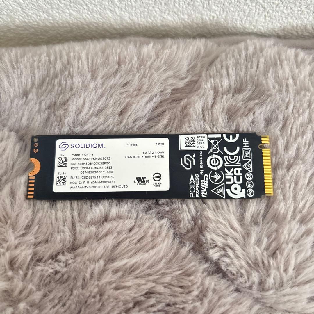 内蔵型SSD SOLIDIGM PCIe4 M2 NVMe SSD 2TB P41Plus