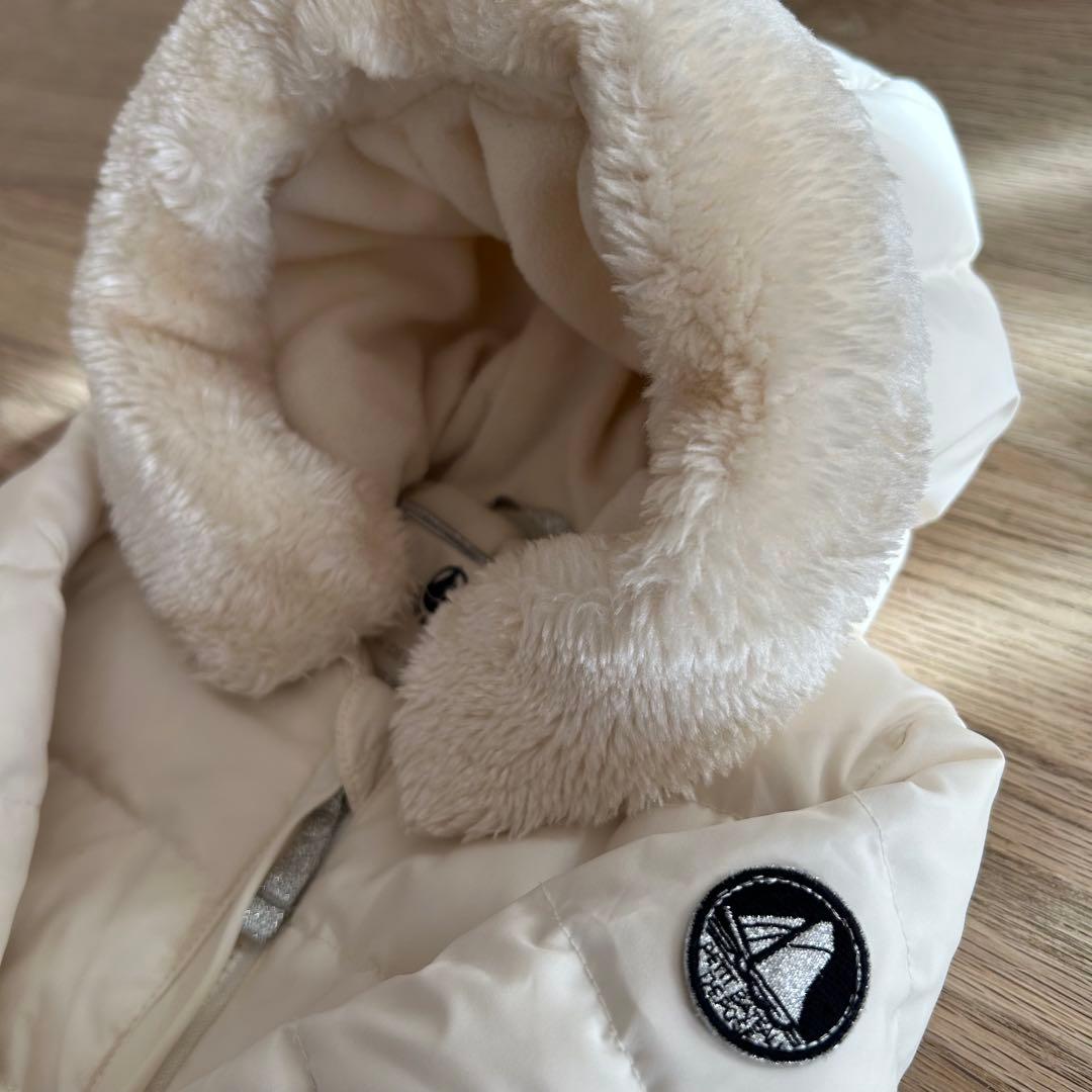 (67cm)PETIT BATEAU 長袖 ジャンプスーツ アイボリー シルバー
