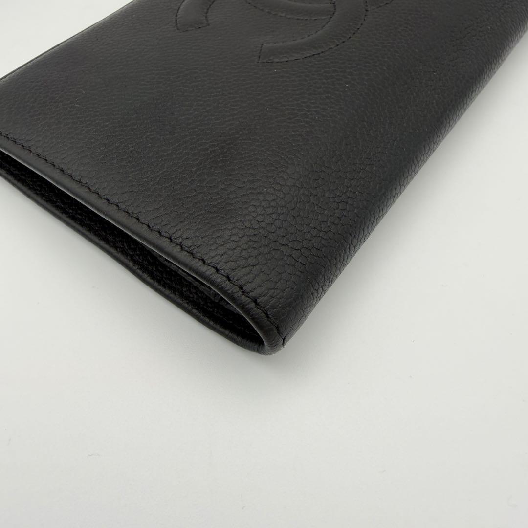 シャネル CHANEL 財布 キャビアスキン デカココマーク 二つ折りウォレット