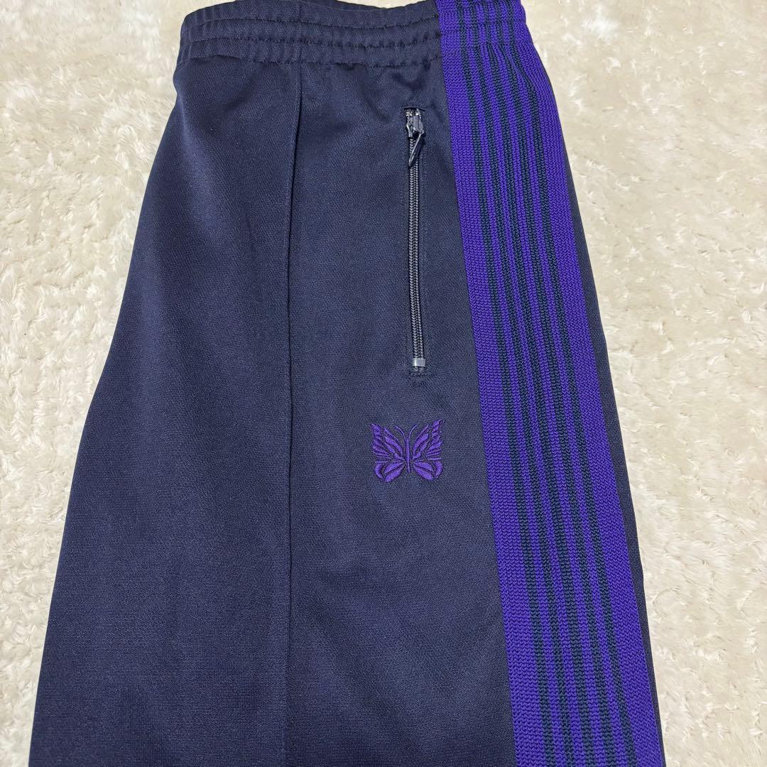 【人気】NEEDLES TRACK PANT 紫ストライプ　ストレート　美品