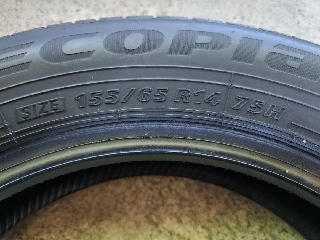 送料込☆2022年製 ブリヂストンタイヤ 155/65R14日本製☆2本