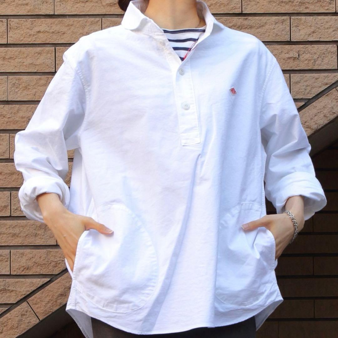 DANTON/ダントン　ラウンドカラープルオーバーシャツロングスリーブ