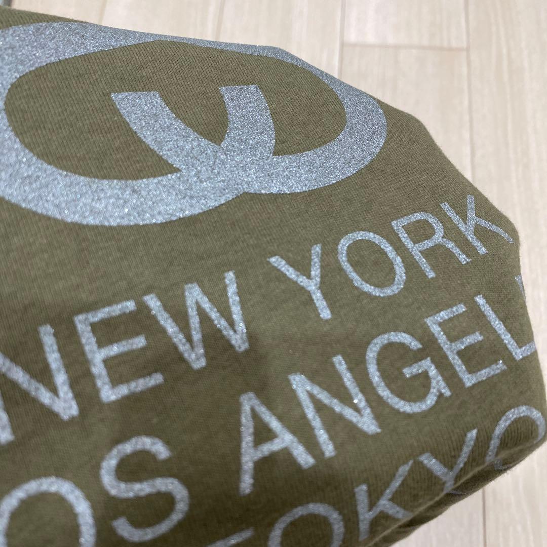 STÜSSY №４ ラメ入りロゴプリントTシャツ