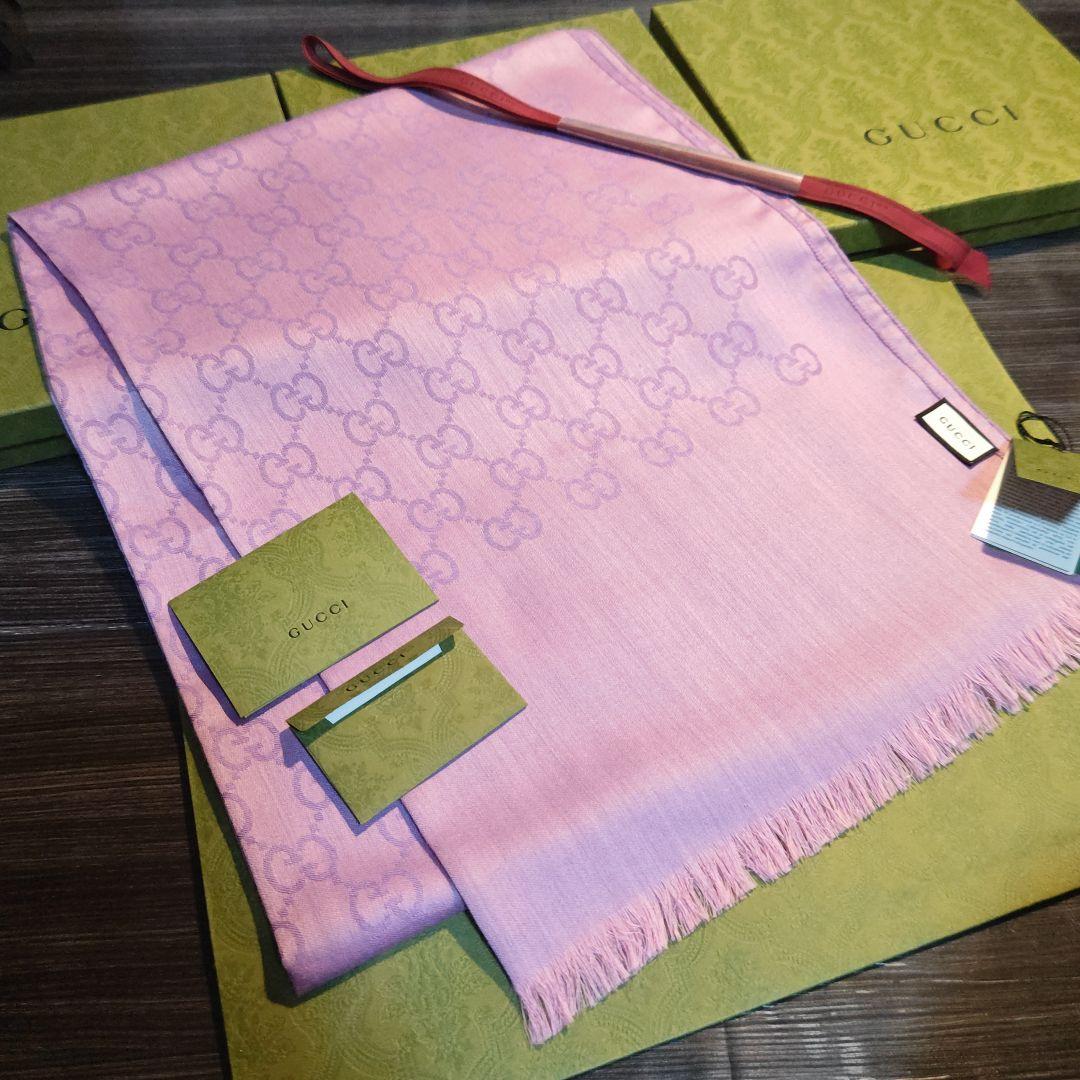 専用❤新品箱付き❤GUCCI マフラー ショール ストール スカーフ❤薄手紫❤
