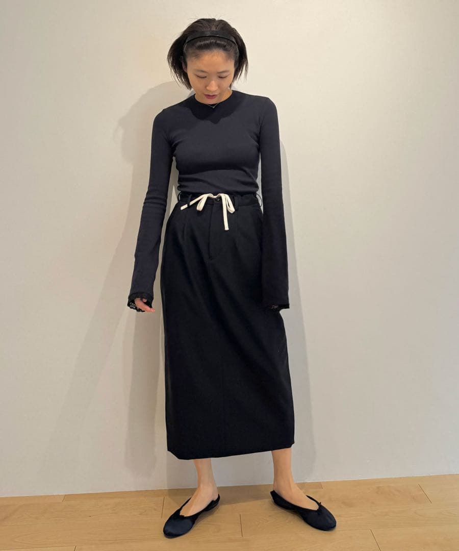 スカート HOLIDAY WOOL DRAWSTRINGS 2TUCK SKIRT