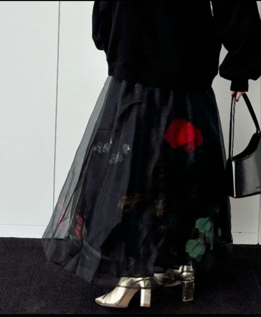 Ameri　AMANDA SHEER PLEATS SKIRT