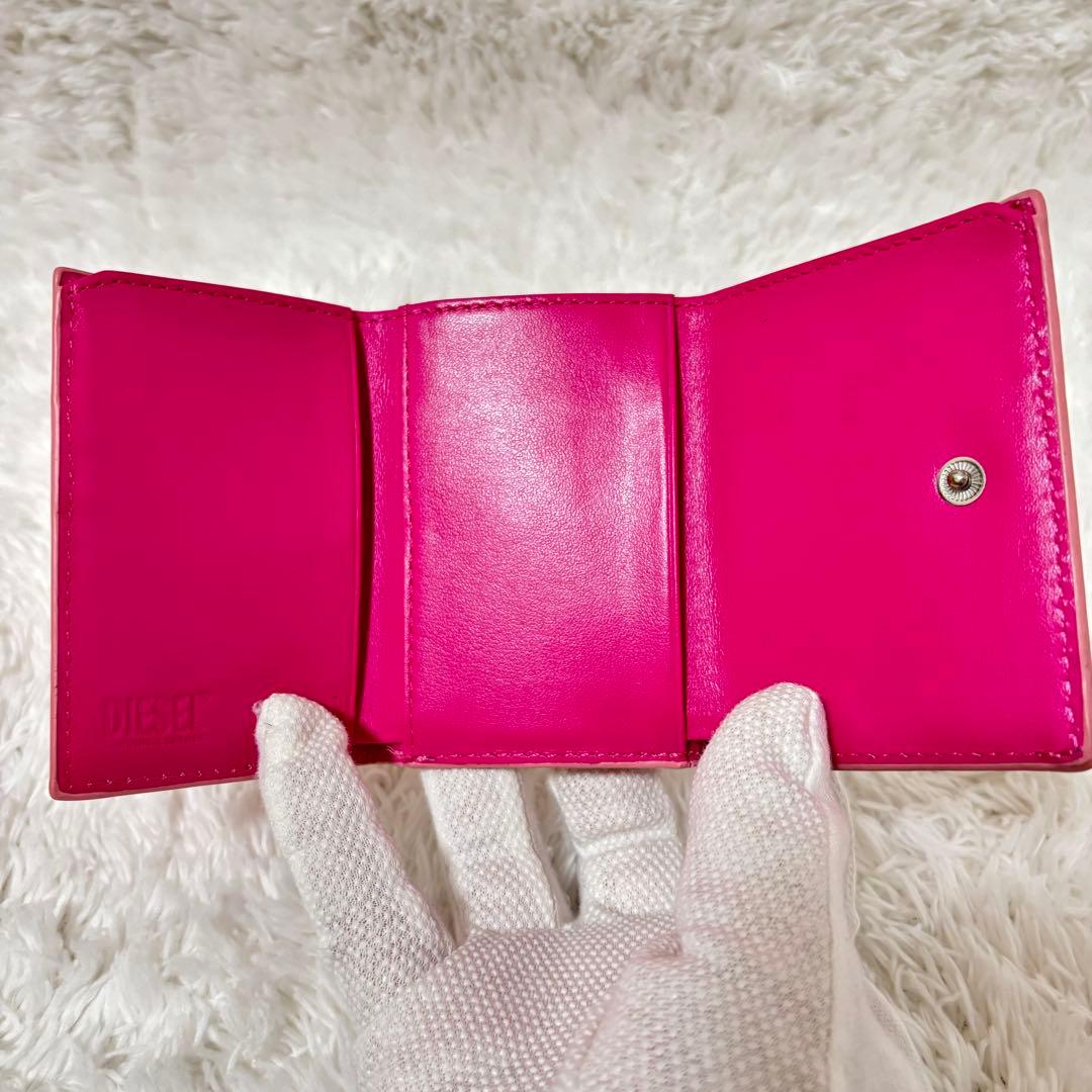 【美品✨】 DIESEL ディーゼル 1DR 三つ折り財布 ピンク コンパクト