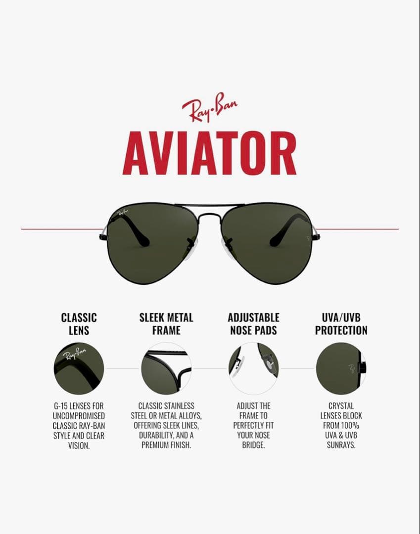 鮫*ス様 Ray-Ban アビエーター サングラス ゴールドトップガンモデル