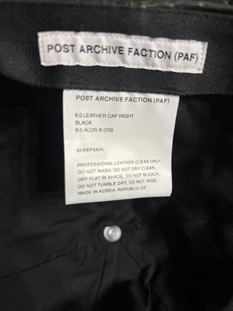 帽子 POST ARCHIVE FACTION 8.0 LEATHER CAP