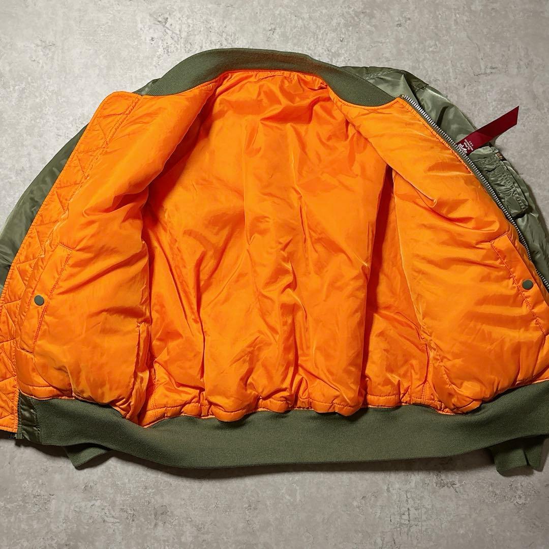 美品 アルファインダストリーズ MA-1 2XL グリーン リバーシブル