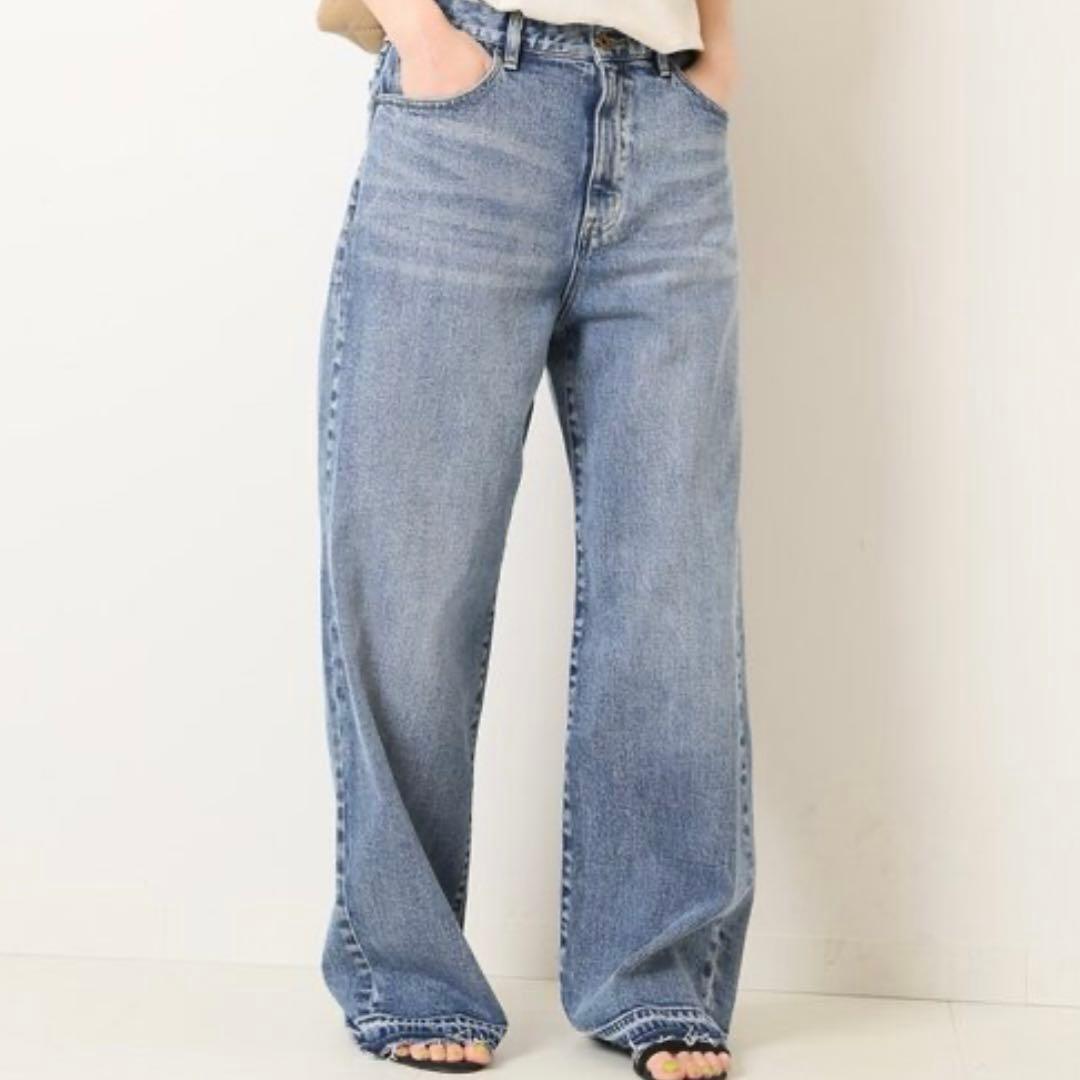 タグ付き　スピックアンドスパン　5 1/2 ルーズストレートデニムパンツ　40
