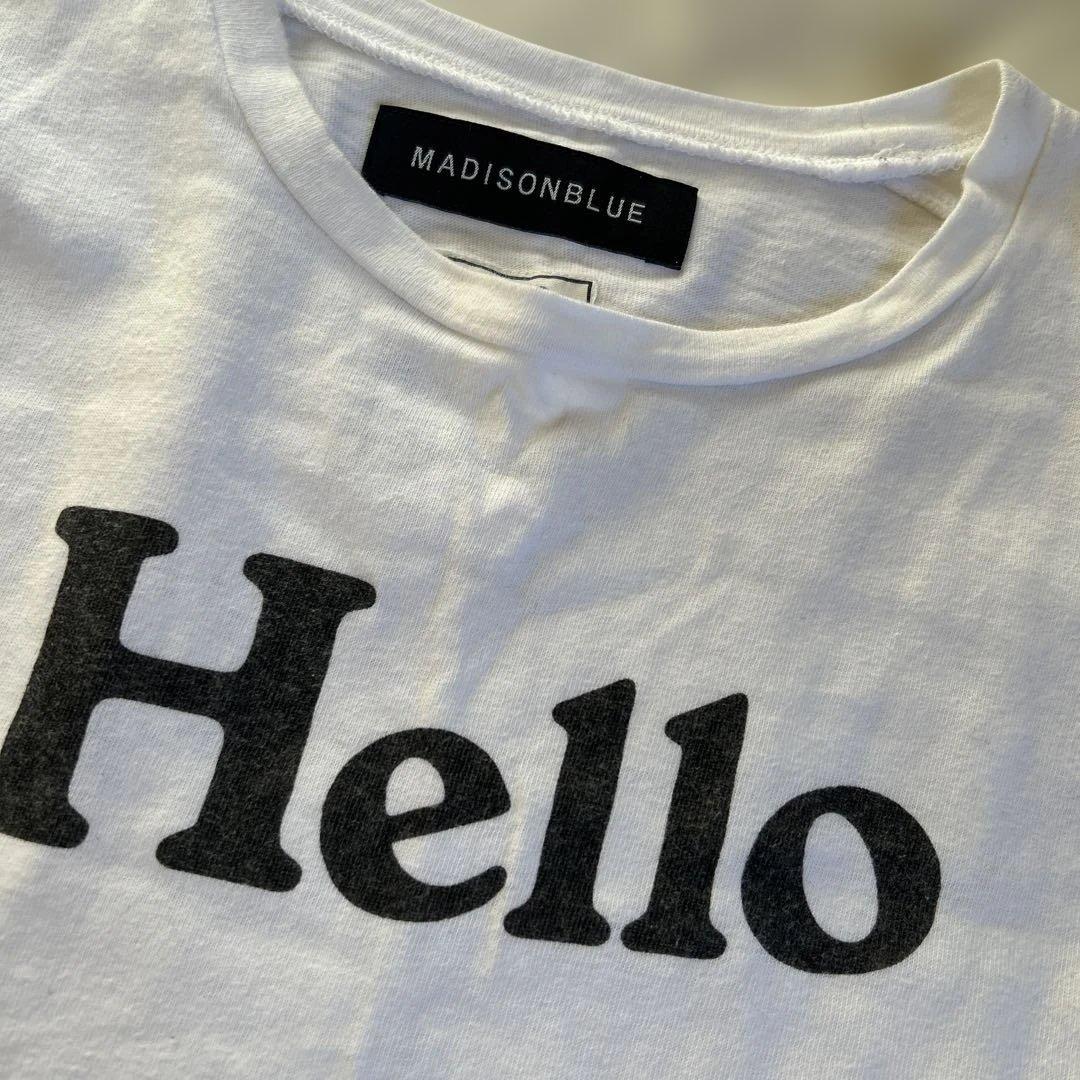 MADISONBLUEマディソンブルー HELLO Tシャツ 白 01