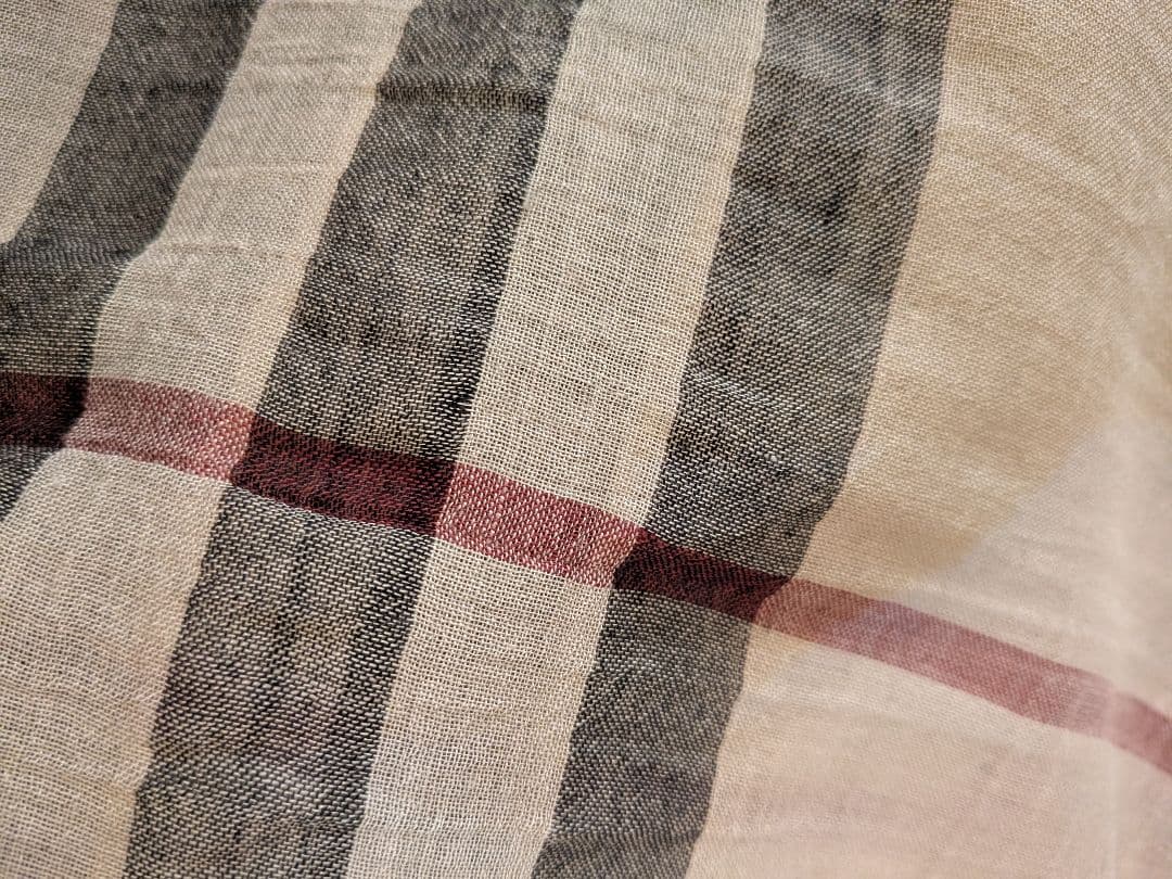 BURBERRY　薄手 メガノバチェック ストール　マフラー　ウールシルク