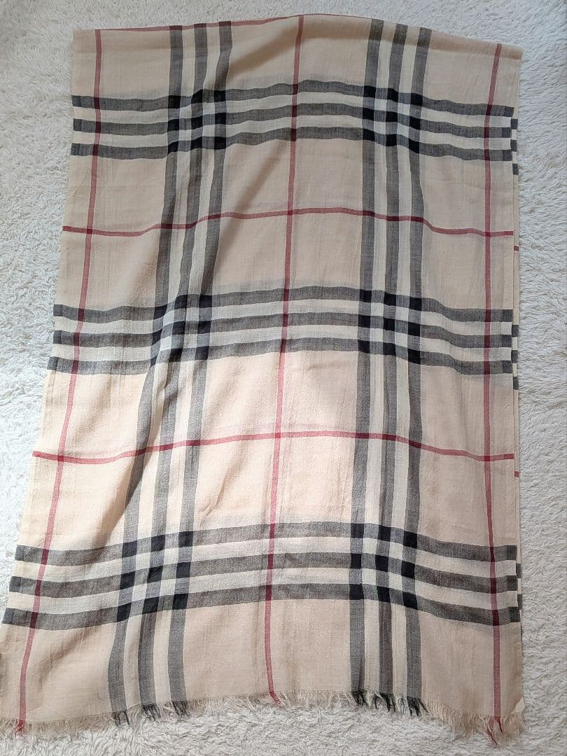 BURBERRY　薄手 メガノバチェック ストール　マフラー　ウールシルク