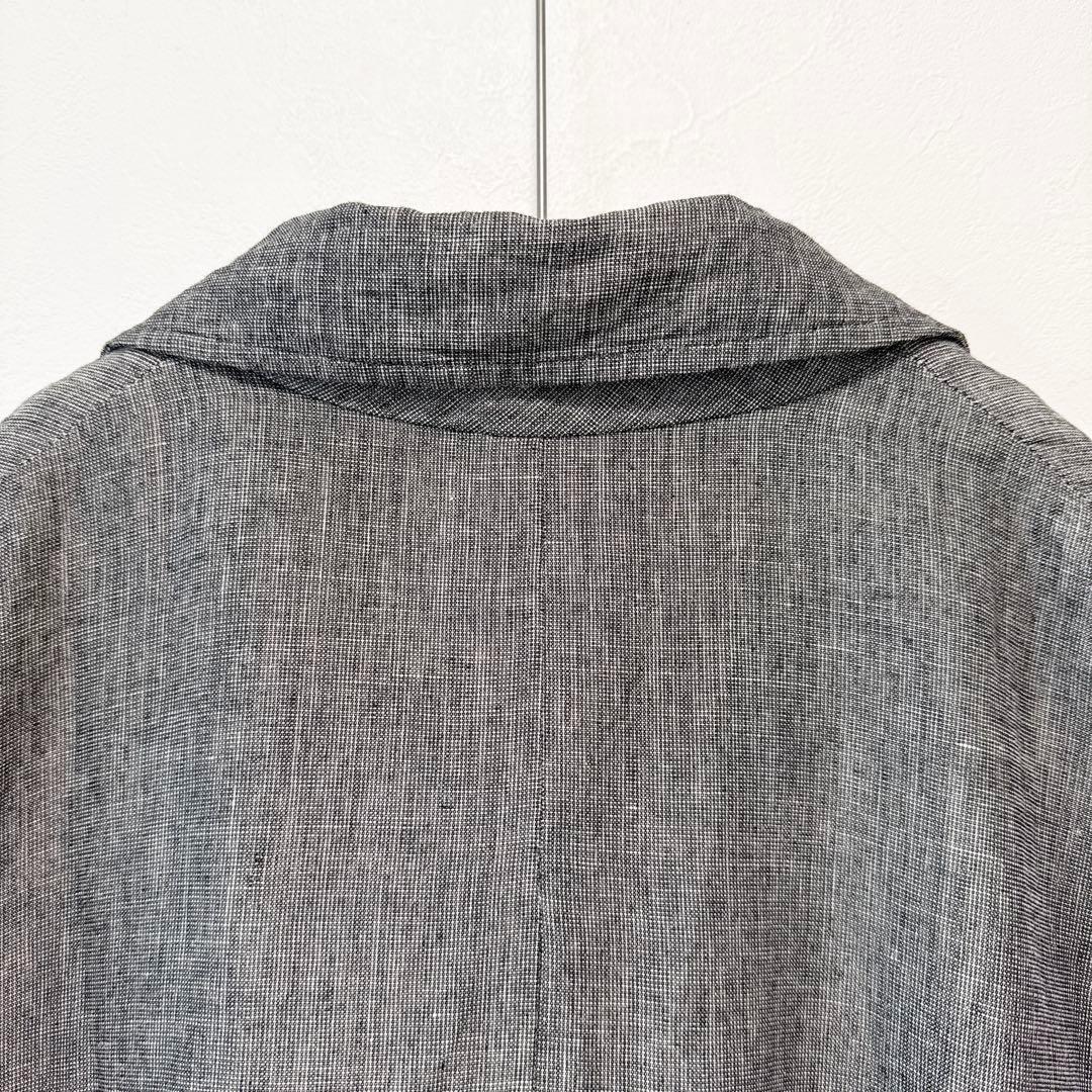 美品 yuni リネン混セミダブルジャケット 黒