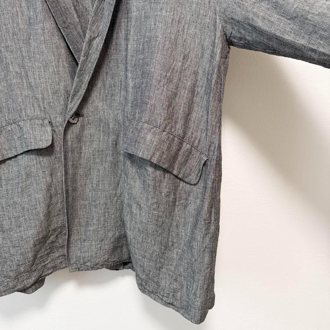 美品 yuni リネン混セミダブルジャケット 黒