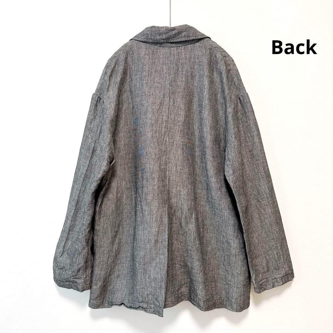 美品 yuni リネン混セミダブルジャケット 黒