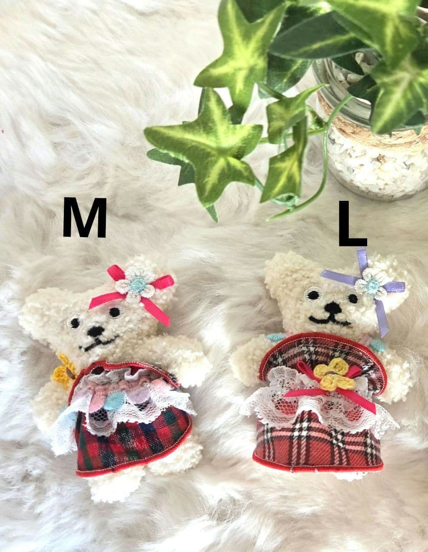 ハンドメイド　犬服 暖か❗キュートなピンクチェックフリルワンピース