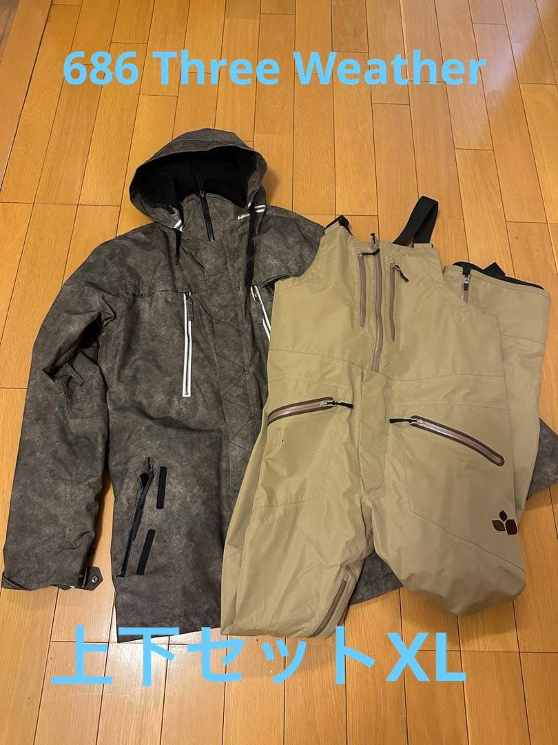【美品】686 Three Weather スノーボードウェアセットXL