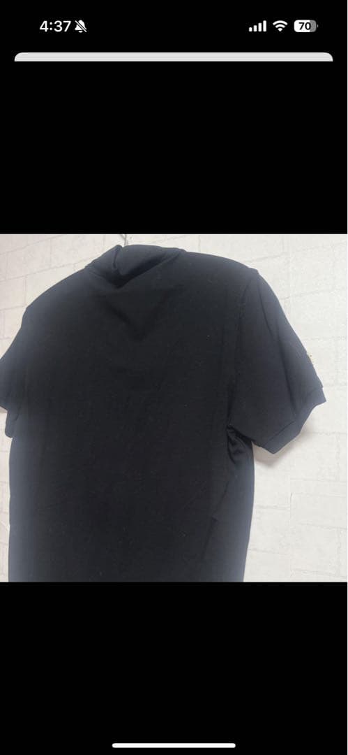 美品 モンクレール ヘンリーネックTシャツ 黒 M コットン