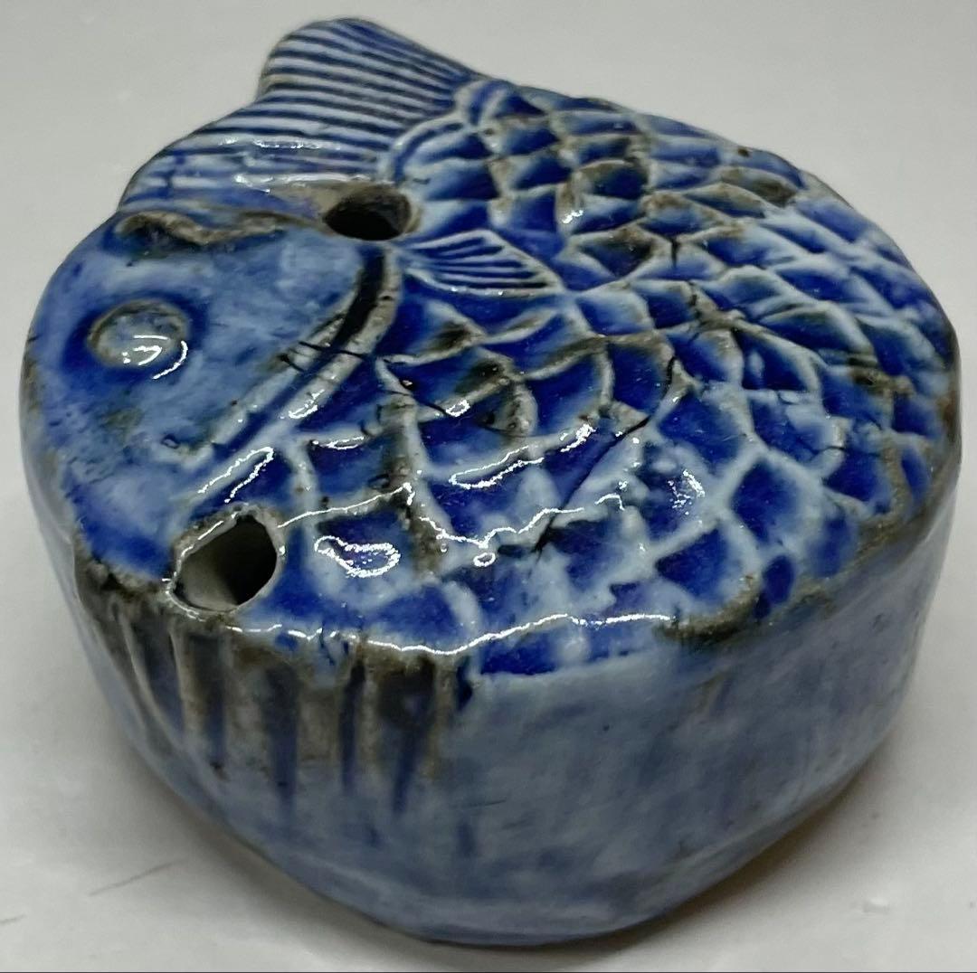 李朝　水滴　瑠璃　魚型水滴　魚瑠璃　P523