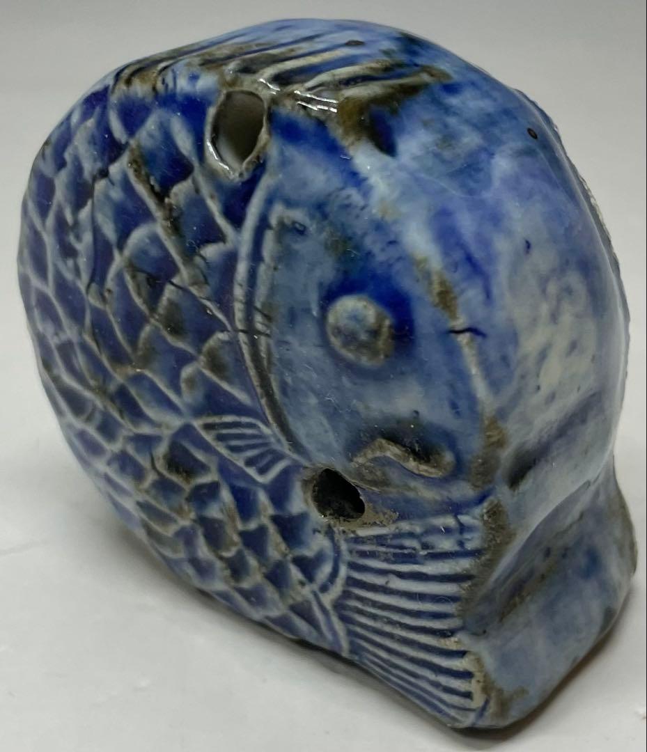 李朝　水滴　瑠璃　魚型水滴　魚瑠璃　P523