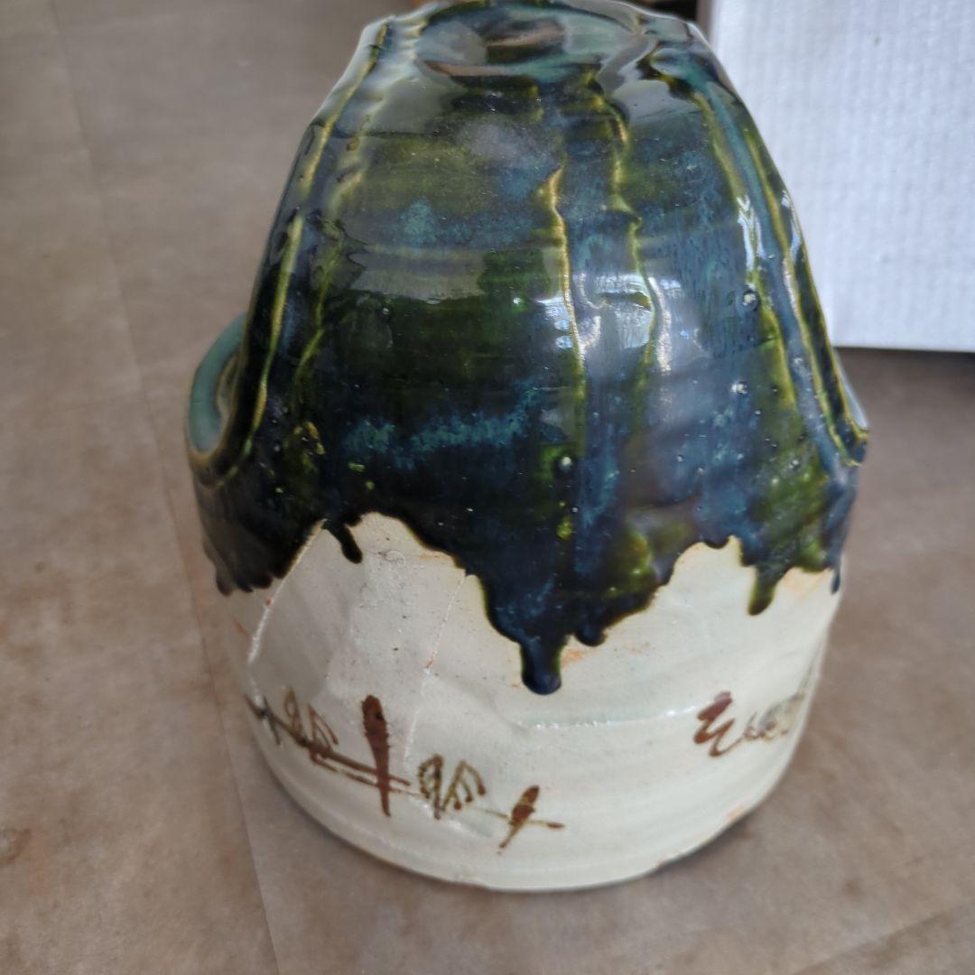 骨董 手焙り火鉢 織部 陶器 鉢カバー 古道具 茶道具 茶道 花入れ