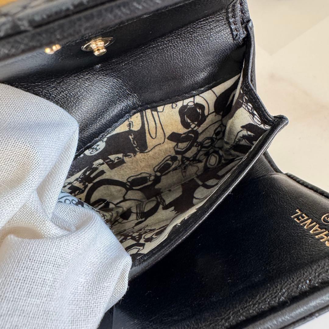 CHANEL銀座並木店購入　ウォレット　三つ折り財布　マトラッセ　ラムスキン
