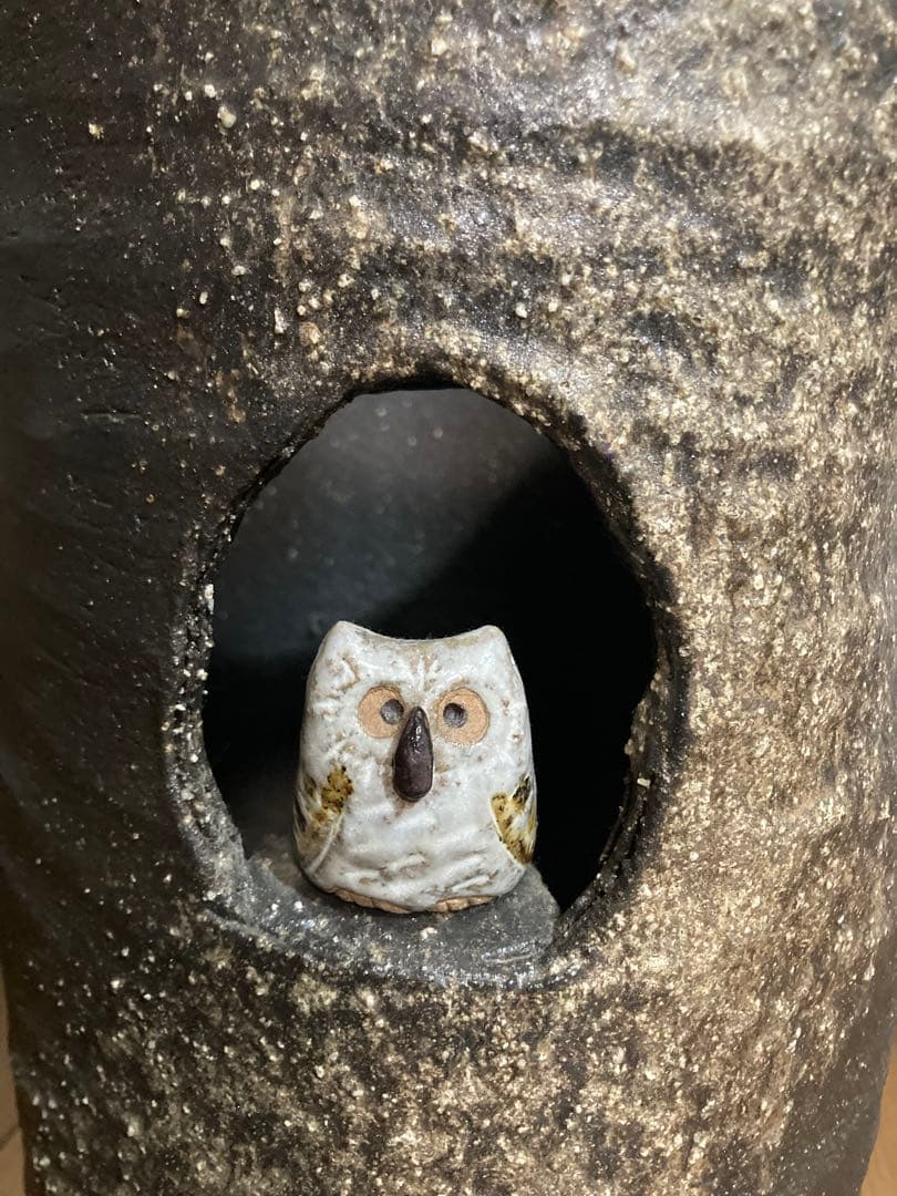 信楽焼フクロウ付き傘立て