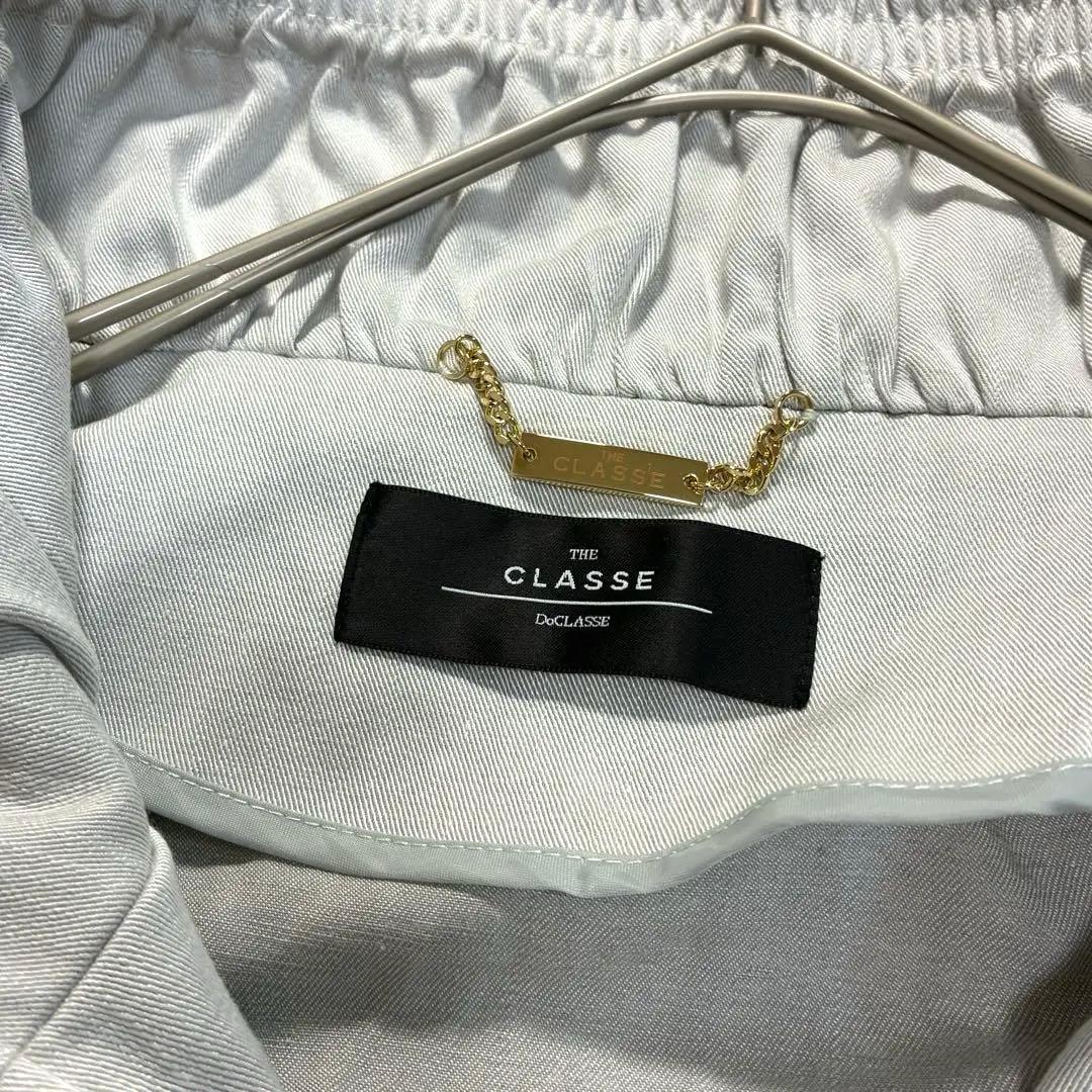 完売美品◆DoCLASSE ドレスデニム・ギャザーデザインブルゾン　グレー