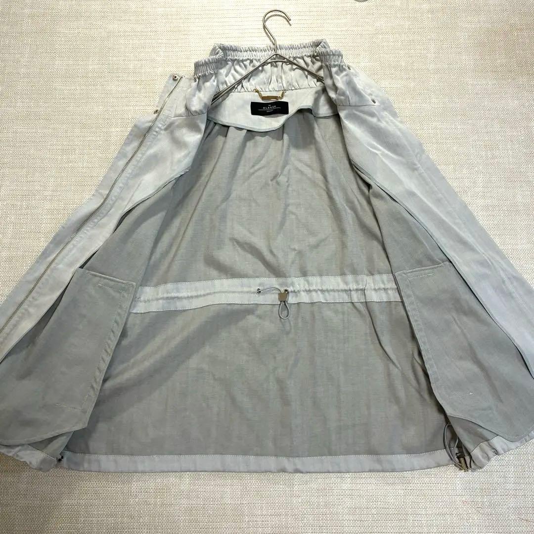 完売美品◆DoCLASSE ドレスデニム・ギャザーデザインブルゾン　グレー