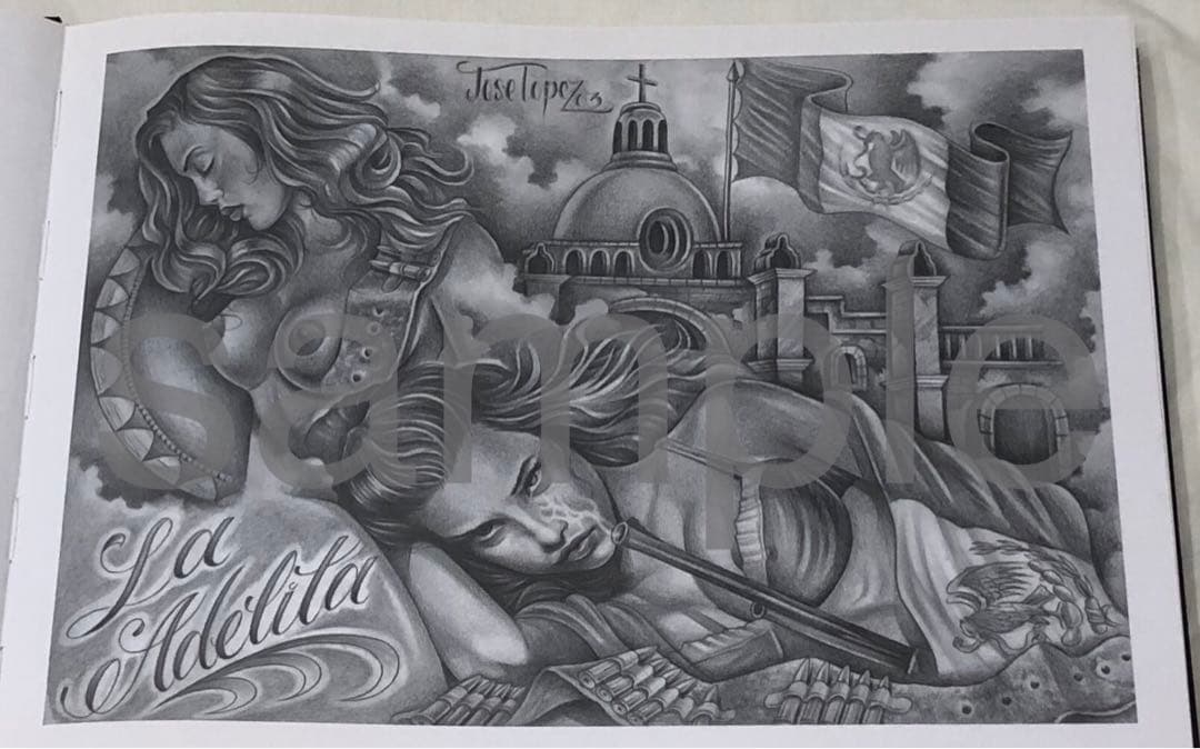 タトゥー　TATTOO 刺青 デザイン　下絵　チカーノ　フラッシュ【超入手困難】
