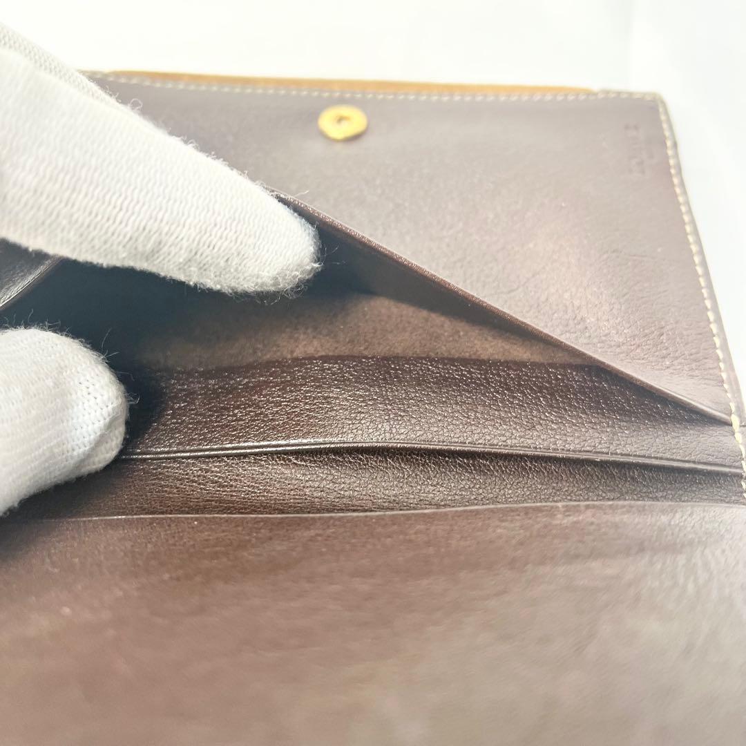 LOEWE ロエベ アナグラム 二つ折り財布 レザー ブラウン 茶