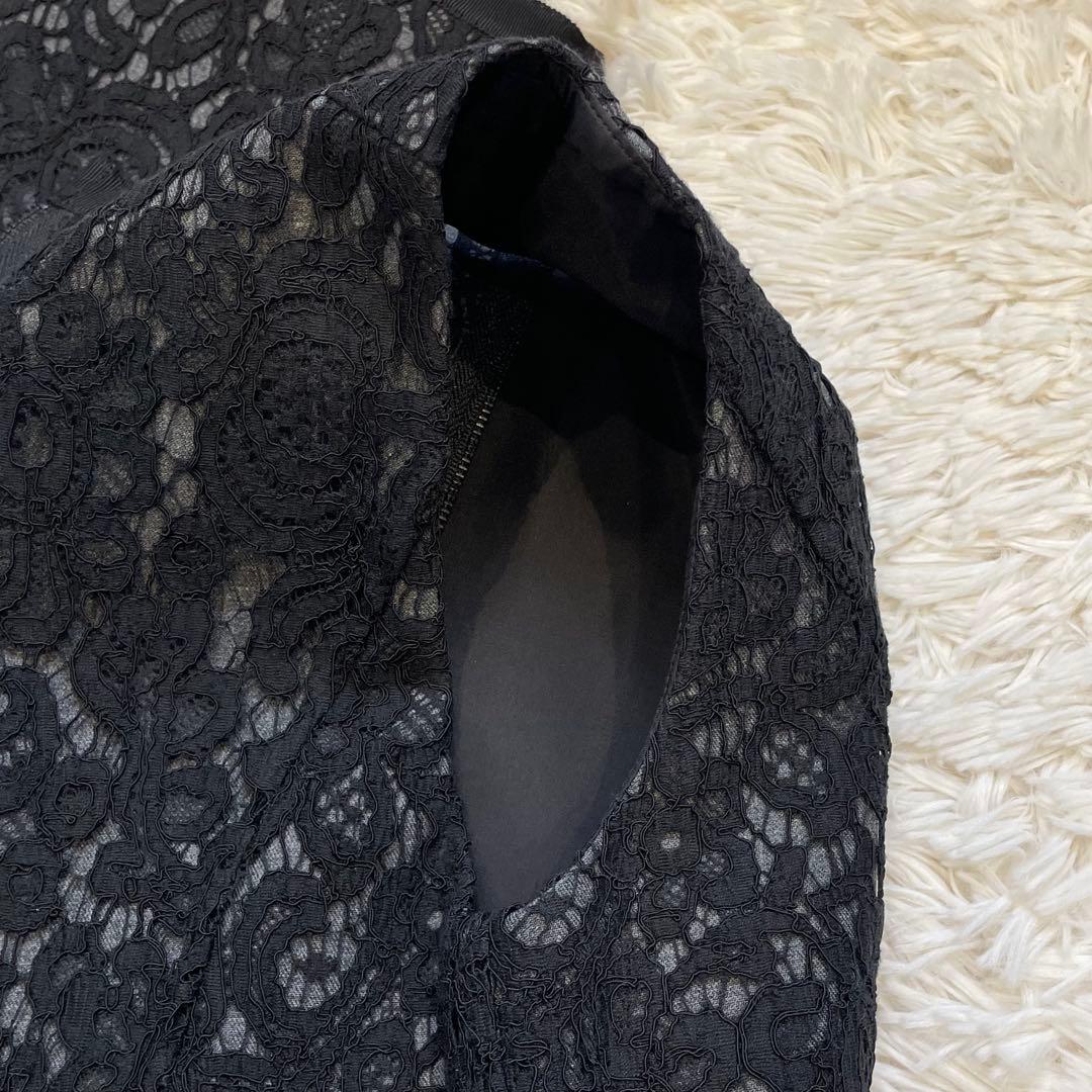 美品 FOXEY フォクシー 花柄 総レース ワンピース Iライン ブラック