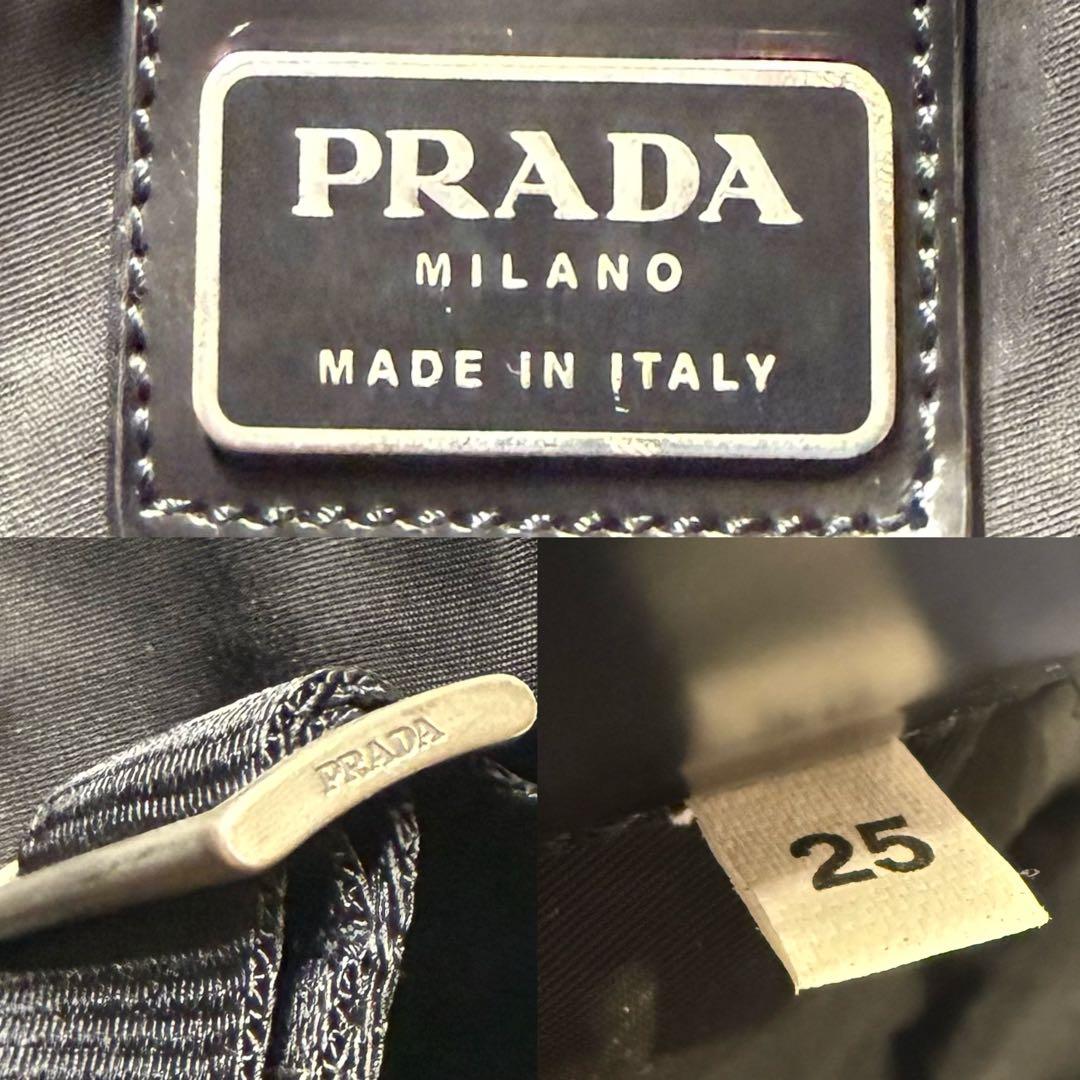 美品☆PRADA ボストンバッグ 三角ロゴ ナイロン 南京錠 大容量 ブラック