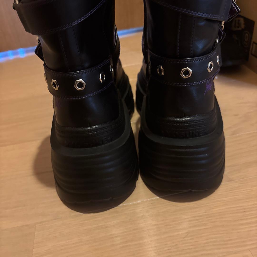 ヨースケ ハイカット厚底ブーツ パープル Lサイズ