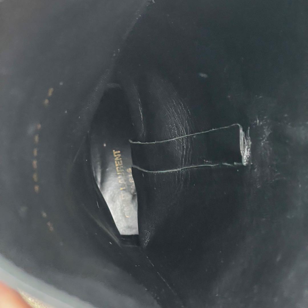 saint laurent パテントレザー y2k ゴールド ブーツ レア
