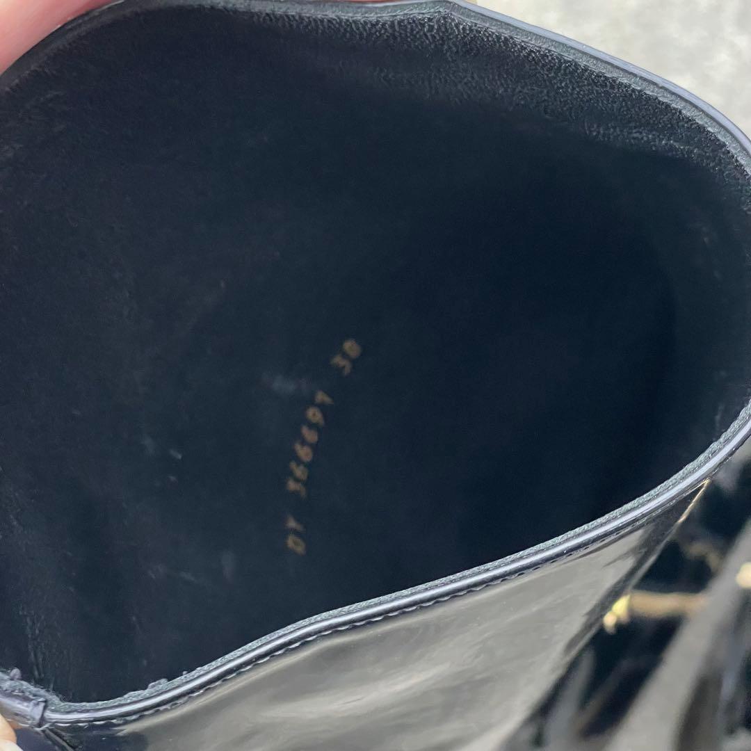 saint laurent パテントレザー y2k ゴールド ブーツ レア