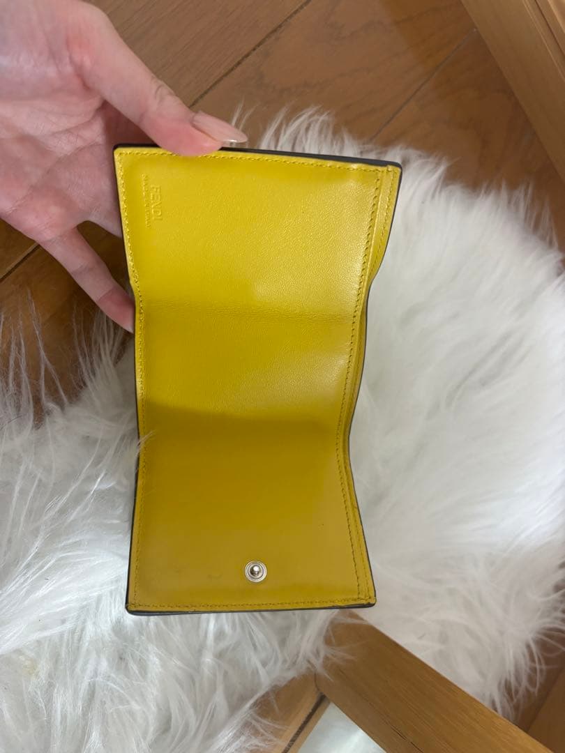 FENDI 三つ折り財布 イエロー/ブラウン
