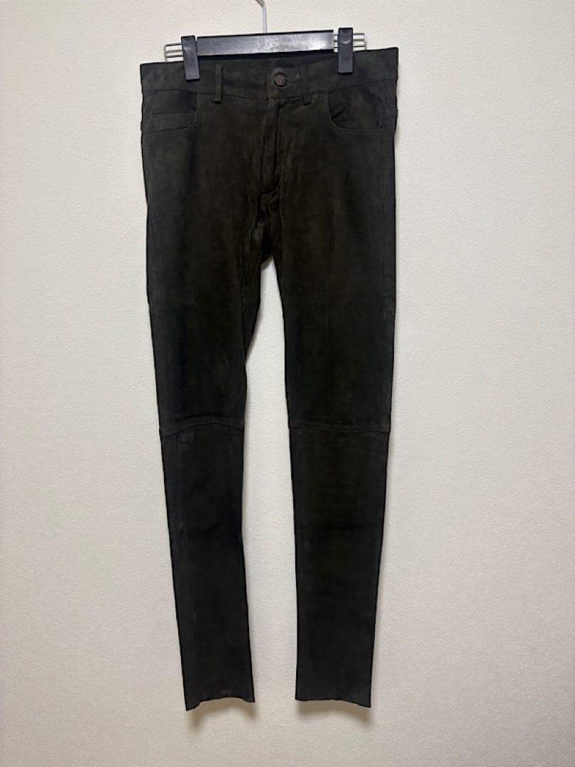 美品GIORGIOBRATOジョルジオブラットストレッチラムスエードレザーパンツ