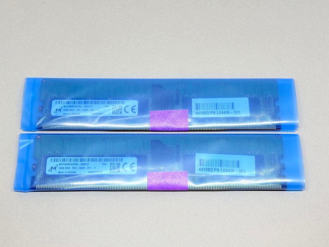 MICRON DDR4 2666 ECC 16GBx2枚(計32GB)