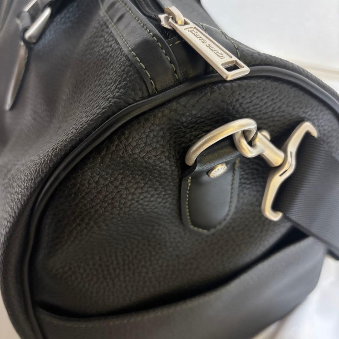 【美品】 ✨ピエールカルダン シボ革 2way ボストンバッグ 黒
