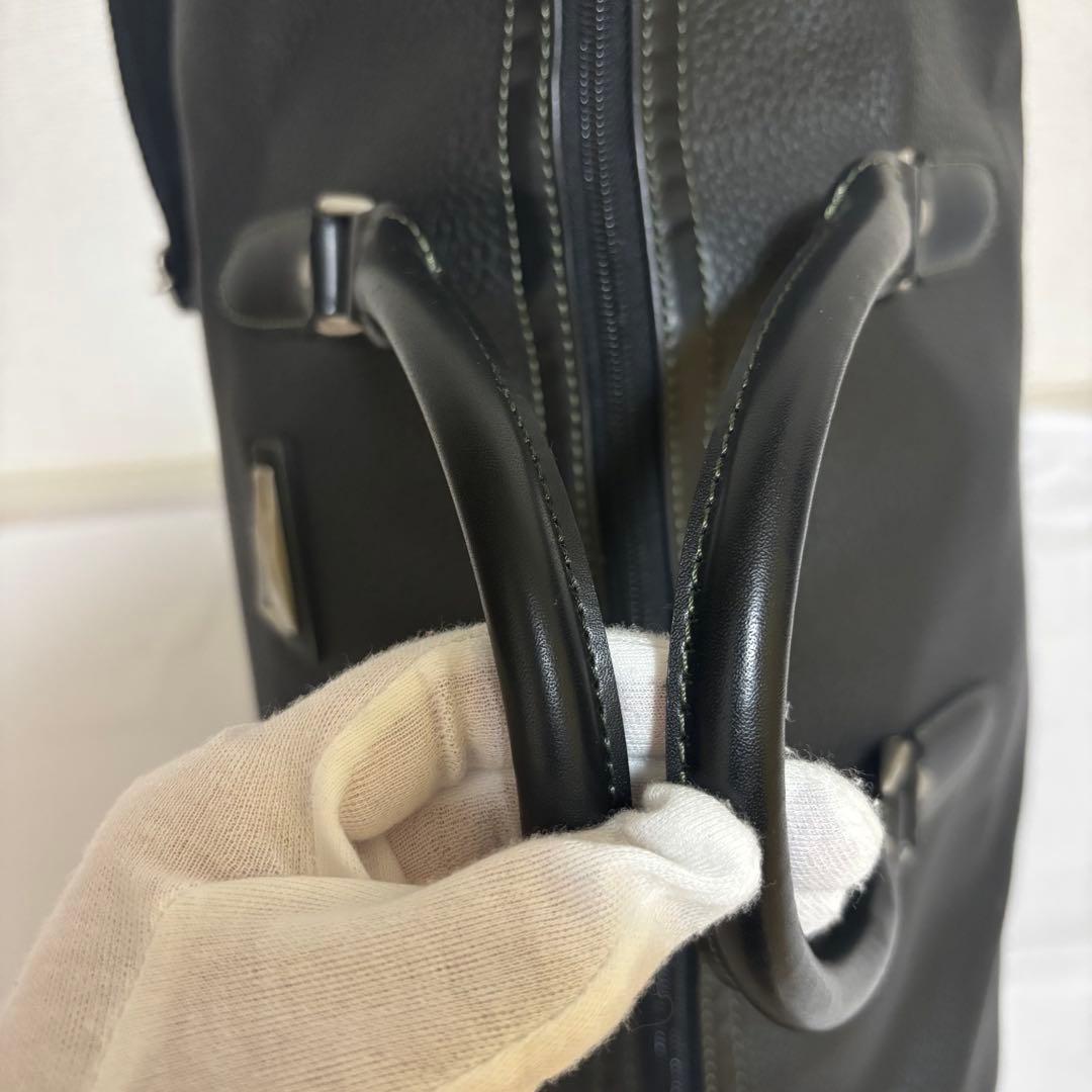 【美品】 ✨ピエールカルダン シボ革 2way ボストンバッグ 黒