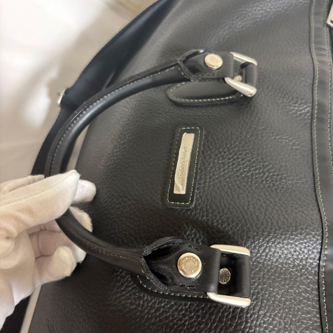 【美品】 ✨ピエールカルダン シボ革 2way ボストンバッグ 黒