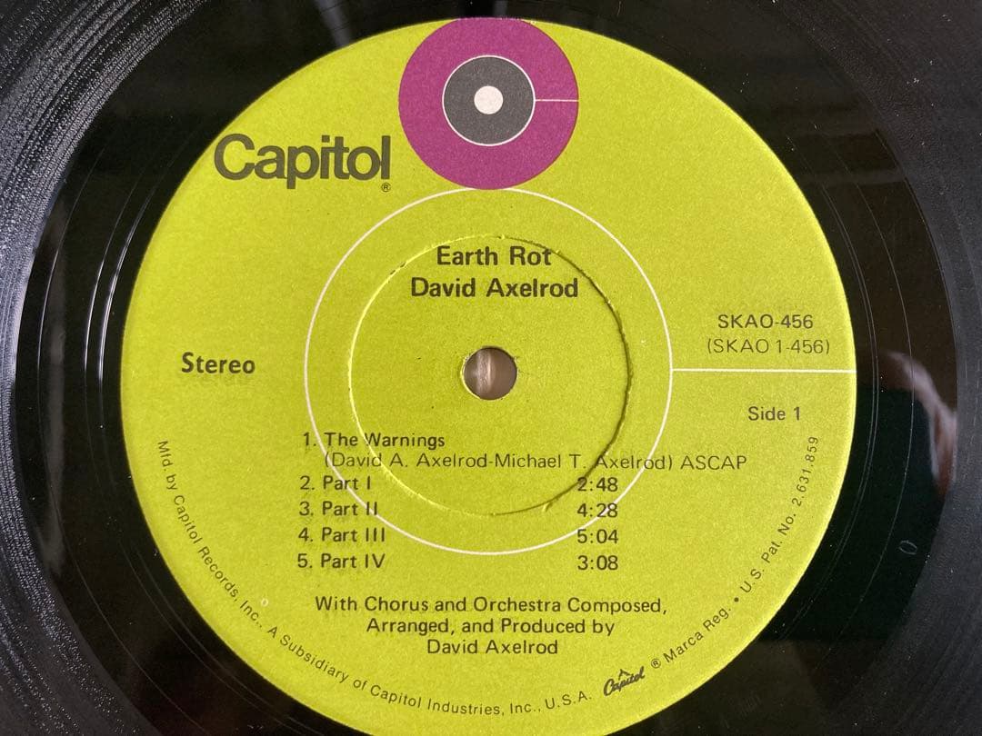 ★希少DAVID AXELROD earth rot USオリジナル　 廃盤