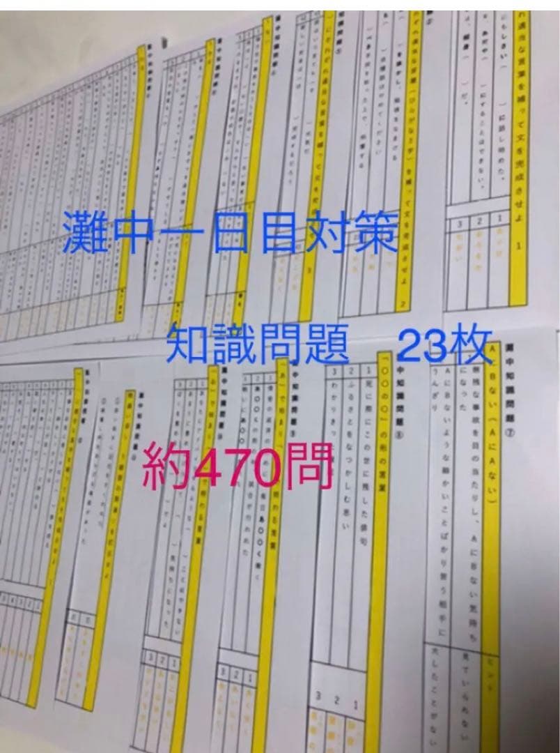 T　専用　灘中　中学受験　国語 1日目対策資料　4セット