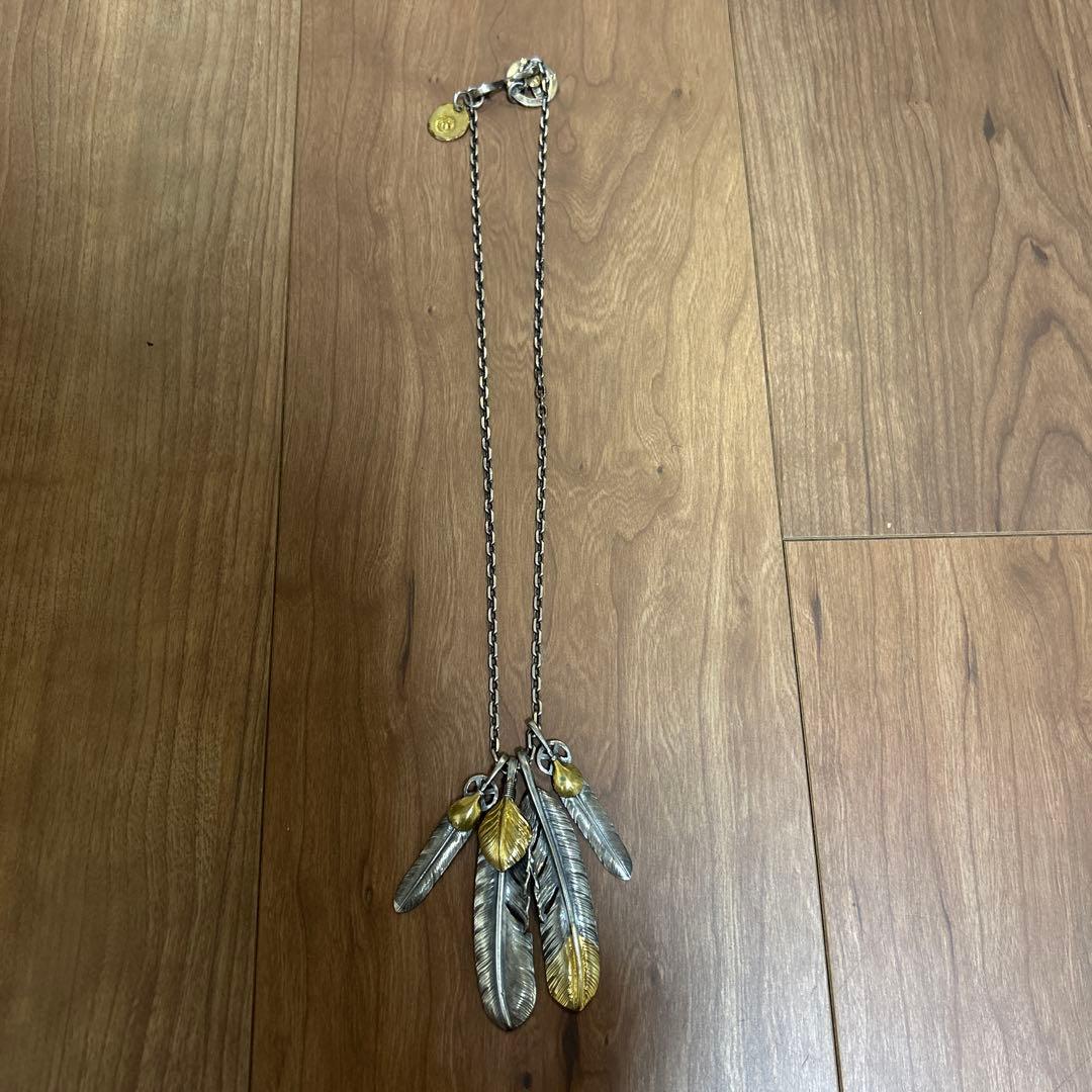 フェザーネックレス　ハンドメイド